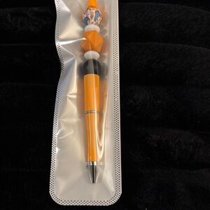 Orange Beaded Party Favor Pen
